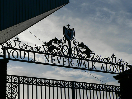 La porte d'entrée principale d'Anfield, l'antre du Liverpool Football Club, qui annonce clairement la couleur...