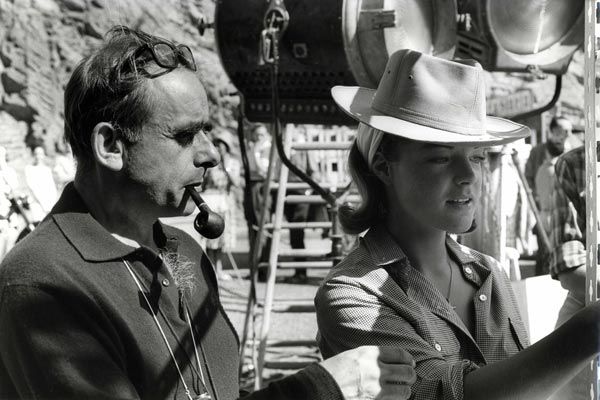 Henri-Georges Clouzot et Romy Schneider sur le tournage